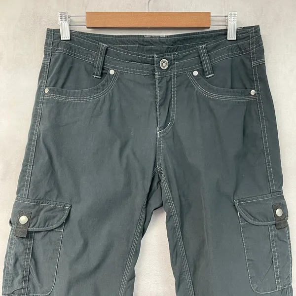 KUHL Womens Cargo Pants Size 8 Regular Gray Stretch Straight Leg Hiking Outdoor - Image 3