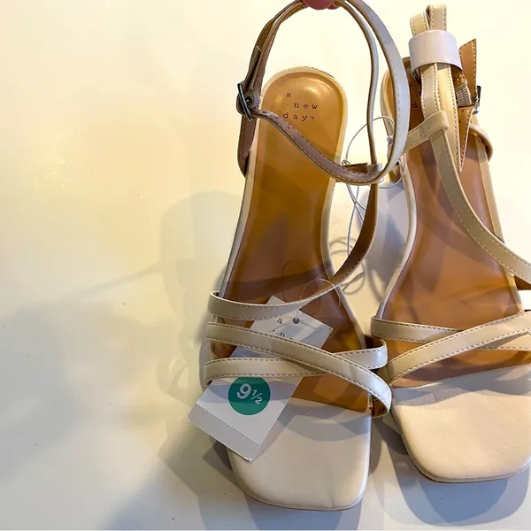 A New Day Women's Irene Tan and Cream Strappy Heeled Sandals size 9.5 - Image 8