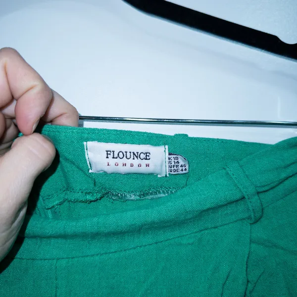 Flounce London ASOS Bright Green High Waisted Wide Leg Trousers Size 14 - Image 5