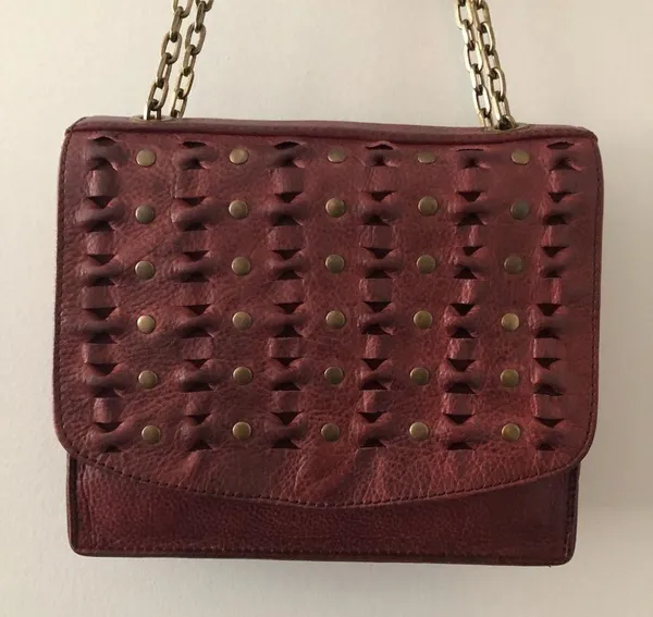 Frye Jade Studded Cross Body Shoulder Bag Purse Brick Red Cherry Red NEW - Image 2