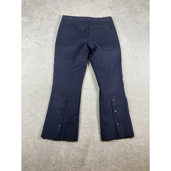 tory burch navy leg snap button mini flare crop trouser 6 Pockets Zip Button‎ - Image 6