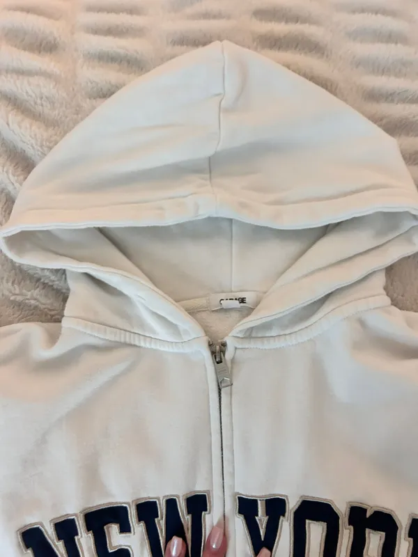 White Zip Hoodie - Image 2