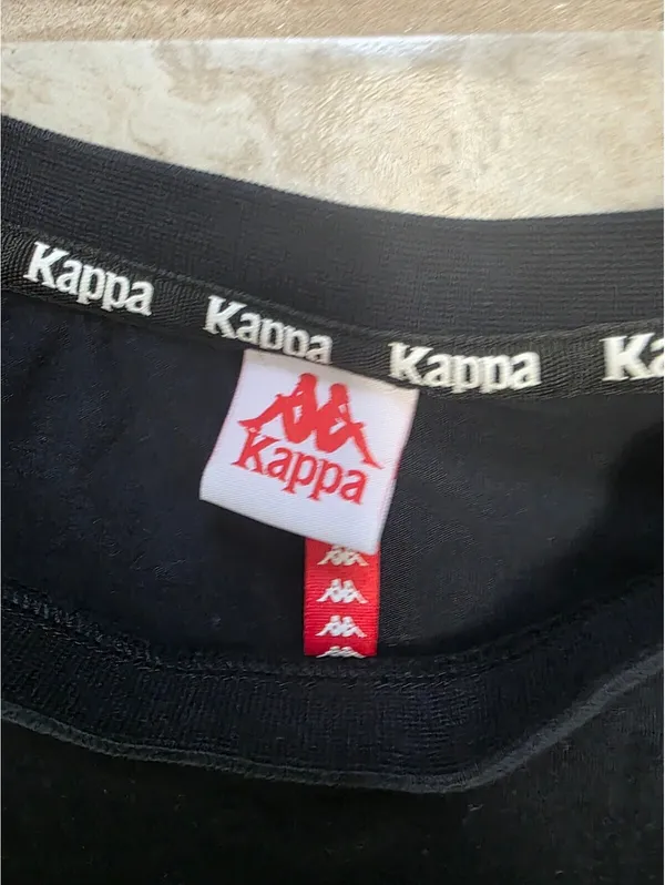 KAPPA Womens Cropped Top T shirt Size Small Black Knit Athletic Active jogger - Image 3
