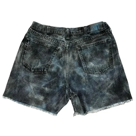 Wrangler Festival Jean Shorts Size 34" Cutoff Hand Painted Bleach Dyed‎ Cotton - Image 2