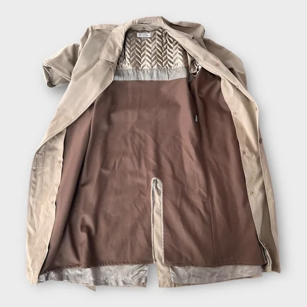 Brooks Brothers Belted Trench Coat Water Repellent Wool Lining Women's 8 Minimal - Image 7