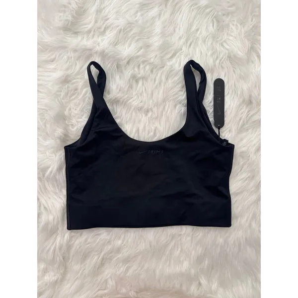 Nike Skims Shine Scoop Neck Longline Bra Obsidian Size Small - Image 7