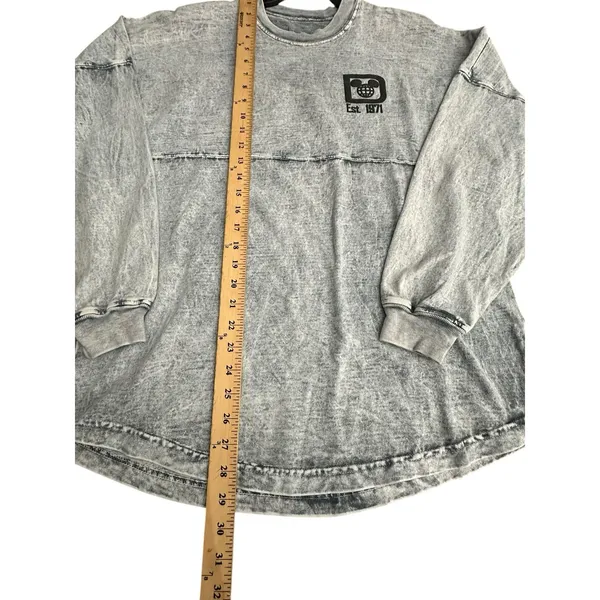 Disney World Spirit Jersey Shirt Grey Mineral‎ Acid Wash Small Denim Look #T4-6 - Image 8