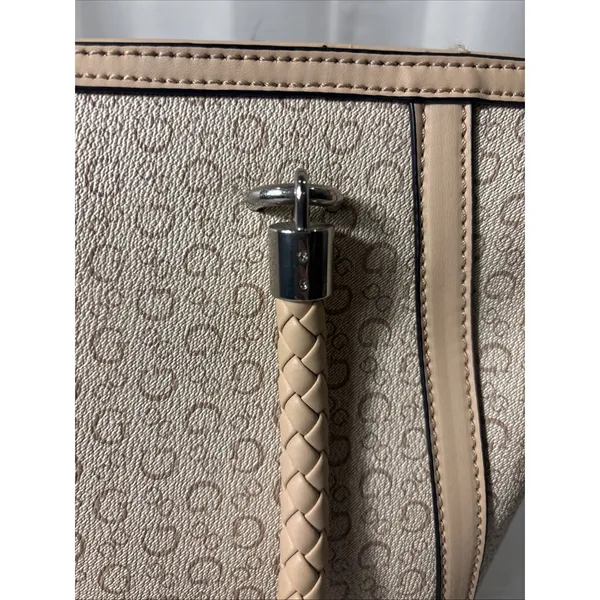 Guess Handbag Purse‎ Satchel Beige Tan 1981 Rope Handle Design Classic - Image 3