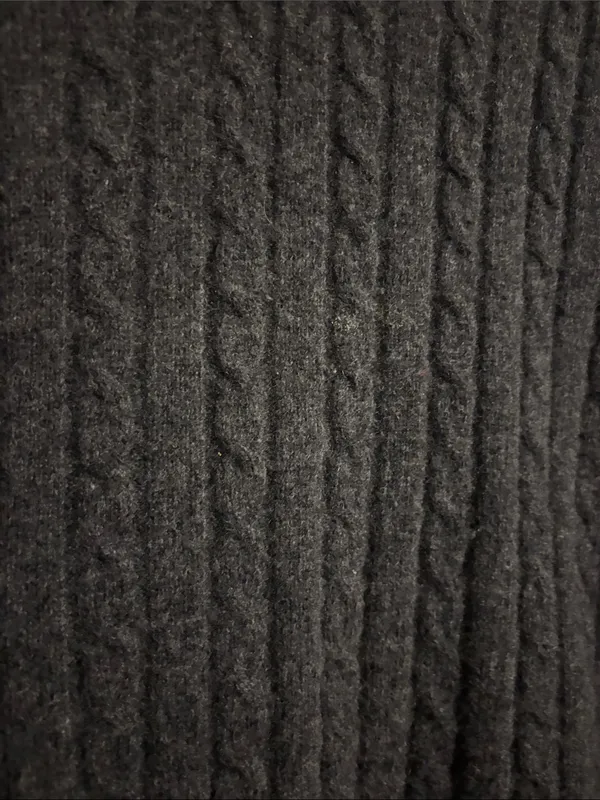 J. Crew Charcoal Gray Cable-Knit Crewneck Lambs Wool Sweater - Image 3