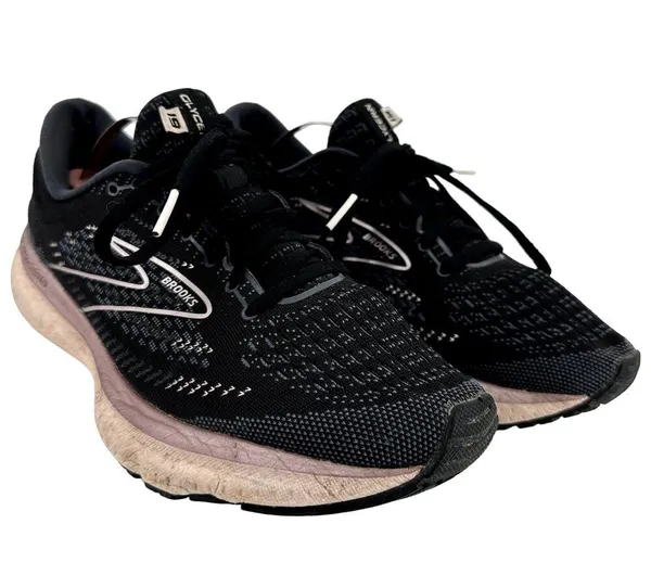 Brooks Glycerin 19 Road Running Shoe Athletic Workout Lace Up Black Pink 9B - Image 2