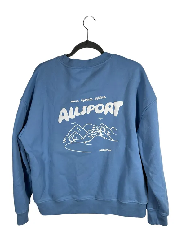 WILO The Label Blue Oversized Crewneck‎ Sweatshirt Pullover Size Medium - Image 3