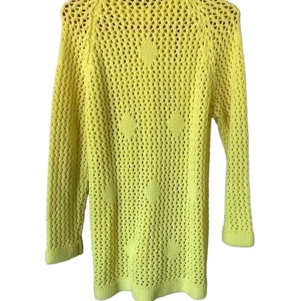 Vintage Authentic 60s 70s yellow cardigan Crochet Sweater Grandmacore Twee - Image 10