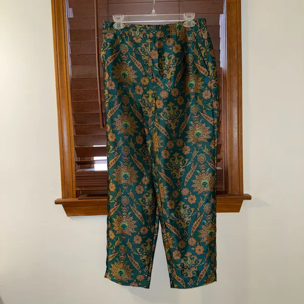 NWT $148 Anthropologie x Maeve Melyssa Floral Print Jacquard-Finish Trouser S - Image 7