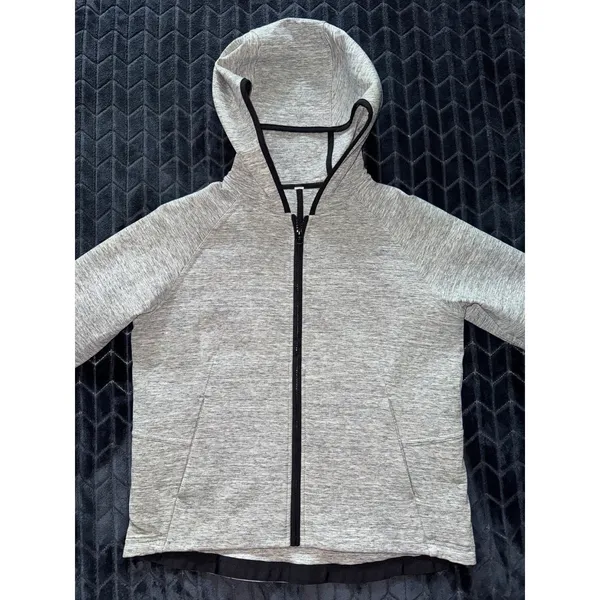 Lululemon Women's Stratum Hoodie Heathered Space Dyed Grey Full Zip Sz 6 - Image 2