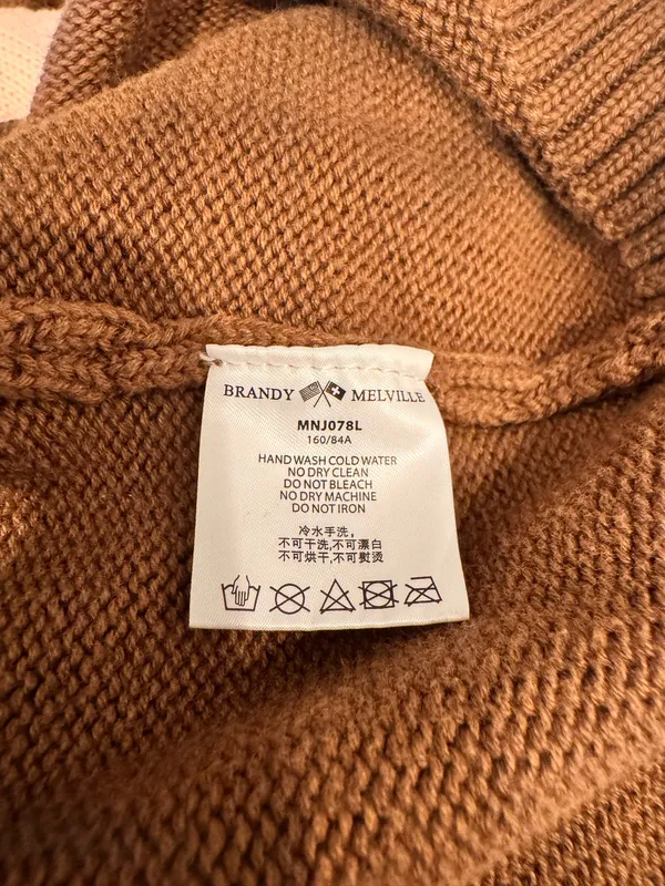 Brandy Melville Chocolate Brown Cardigan Sweater S M L - Image 6