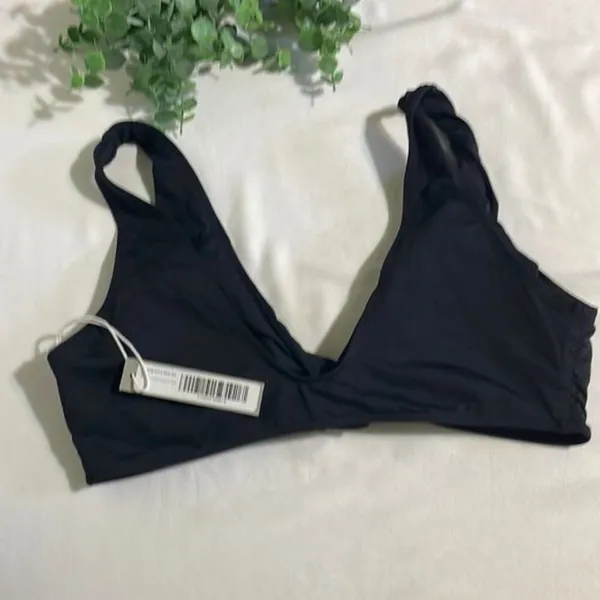 Everlane Bikini Women's Large Swim NWT The Tie-Front Bikini Top Black - Image 6