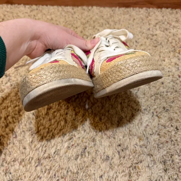 Dolce Vita Azalia Floral Embroidered Woven Raffia Sneakers Size 8.5 - Image 6