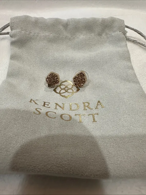 Kendra Scott Rose Gold Textured Druzy Studs - Image 2