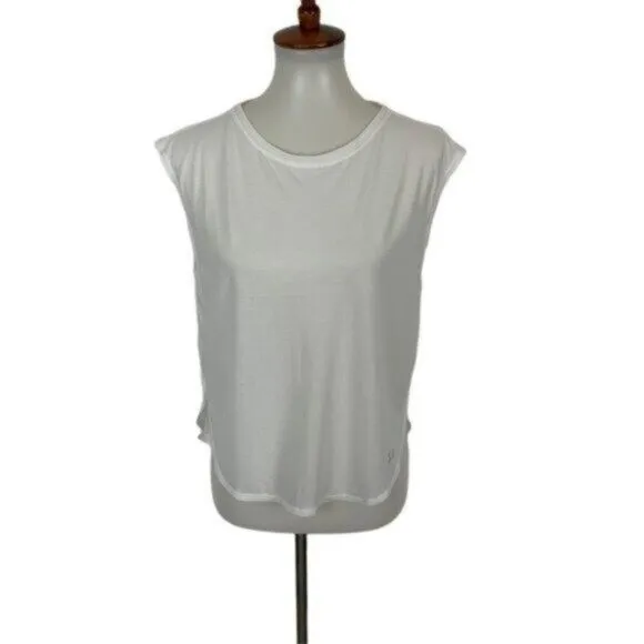 Under Armour Tank Top Medium White Activewear Gym Running Athleisure - Image 2