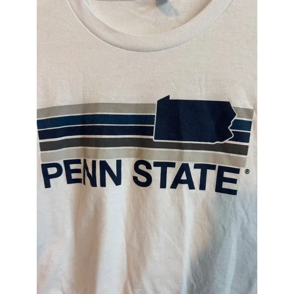 Penn State Cropped Tee Shirt White‎ Graphic Tee XL Boxy - Image 3