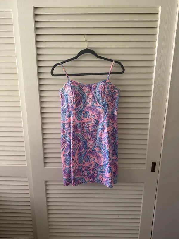 Lilly Pulitzer Mini Dress Shift Blue Pink - Image 2