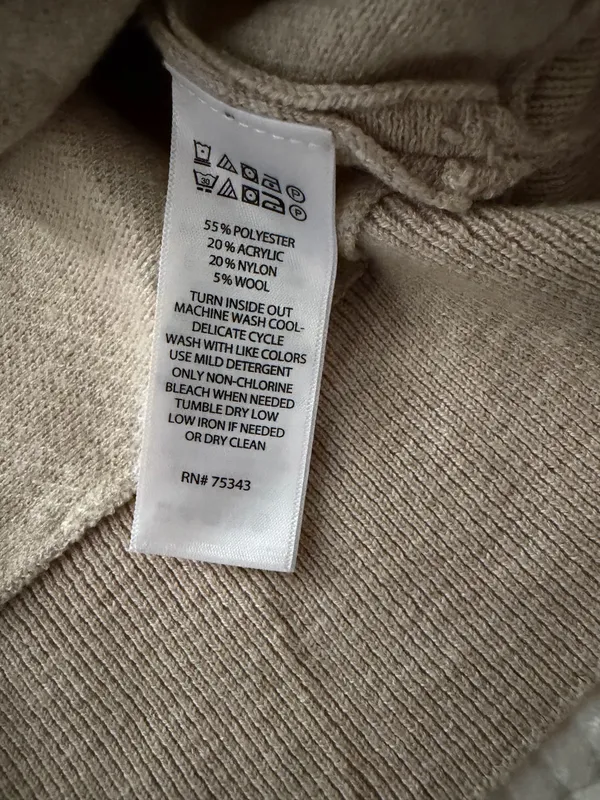 Cozy Plaid Crewneck Sweater - Beige / Cream Size S - Image 4
