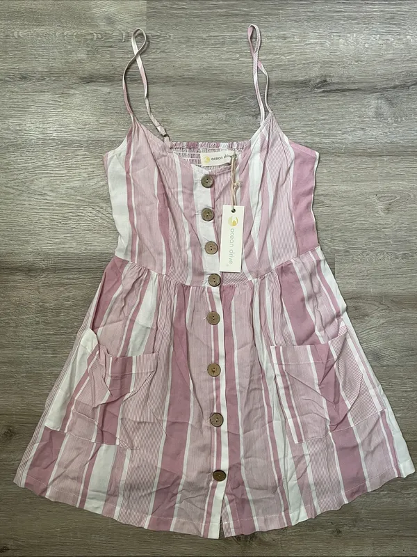 VICI | Nwt pink striped mini dress size small - Image 2