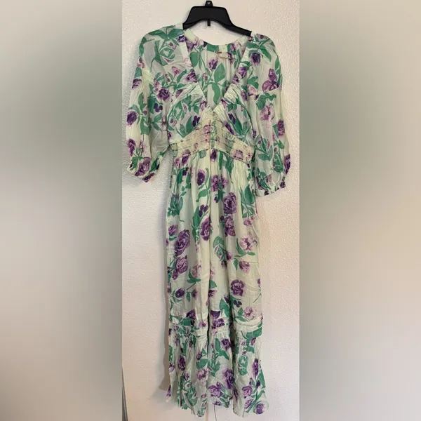 FREE PEOPLE Golden Hour Floral Maxi Dress NWOT - Image 2