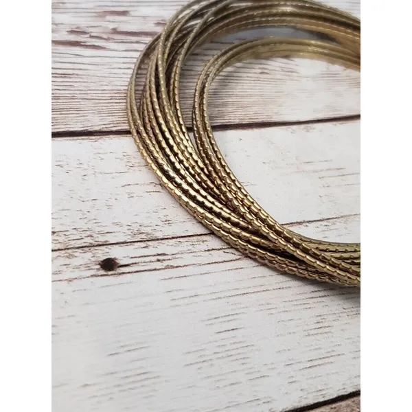Connected Multi Bangle Statement Bangle / Bracelet Gold - Image 6