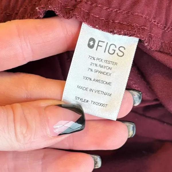Figs yola skinny scrub pants maroon‎ xxl tall - Image 4