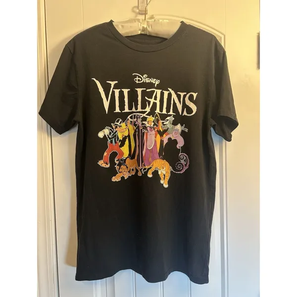 Disney Villains Graphic T Shirt Black Adult Large Short Sleeve Halloween Tee - Image 6