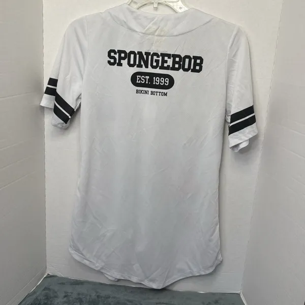 Nickelodeon Ladies Spongebob Squarepants Baseball Jersey Size Medium Mesh Jersey - Image 6