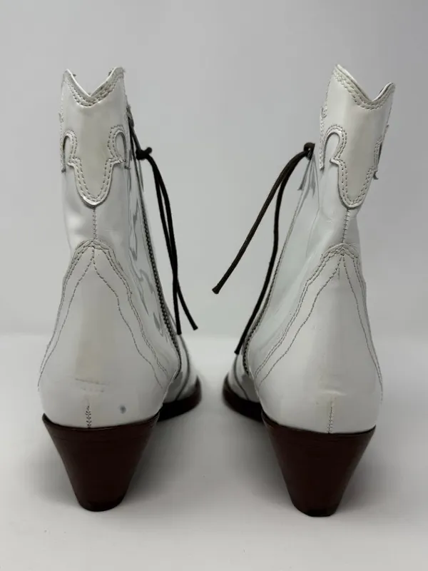 Free People New Frontier Western Cowboy Boot Womens 6.5 White Patent Leather NWT - Image 10