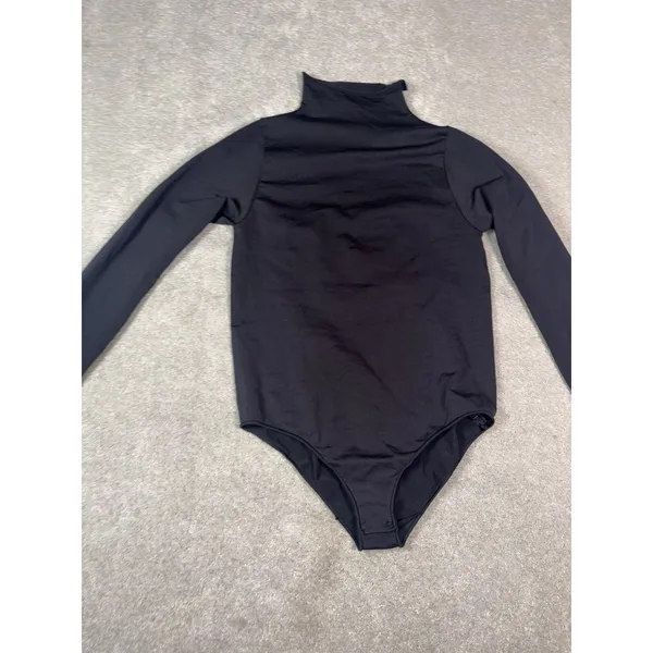 skims essential mock neck long sleeve bodysuit L/XL black Slimming - Image 5