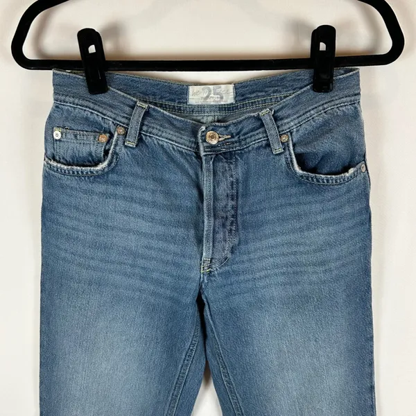 We The Free Maggie Button Fly Denim‎ Cropped Jeans Womens Size 25 Frayed Hem - Image 9