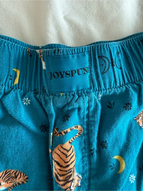 Joyspun Teal Tiger Sleep Shorts Size Small - Image 3