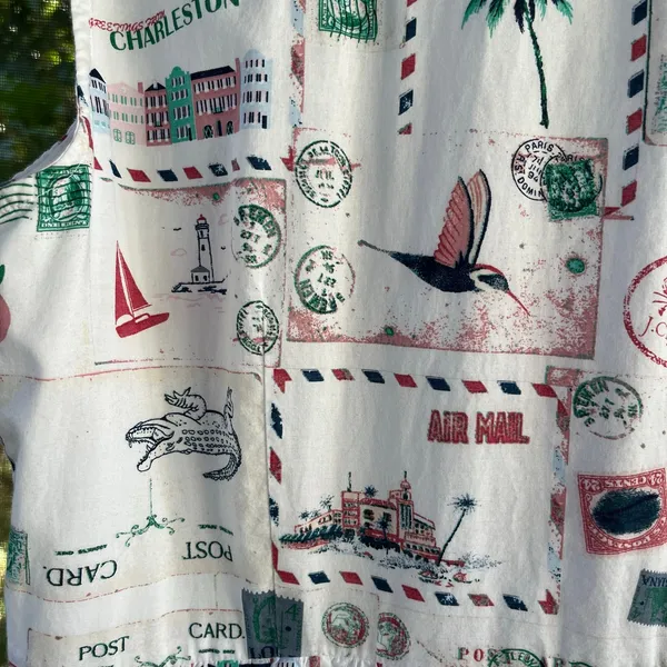 J.Crew Factory Women's White Postcard Print Sleeveless Midi Dress Size 8 - Image 6