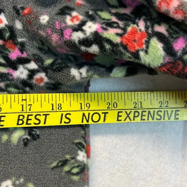VERA BRADLEY Jacket Women's Small Gray Pink Floral Sporty Fleece‎ Pullover Cozy - Image 10