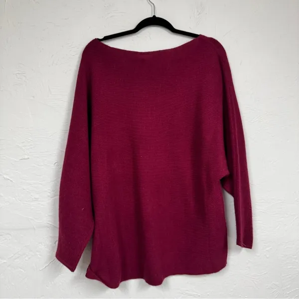 City Chic Burgundy Boat Neck Slouchy Sweater Womens 16 Boho Casual Oversized - Image 8