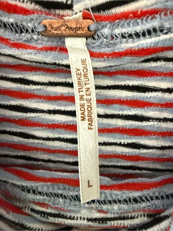 Free People Little Baby Blue Multi Print Turtleneck Crop Top - Image 6