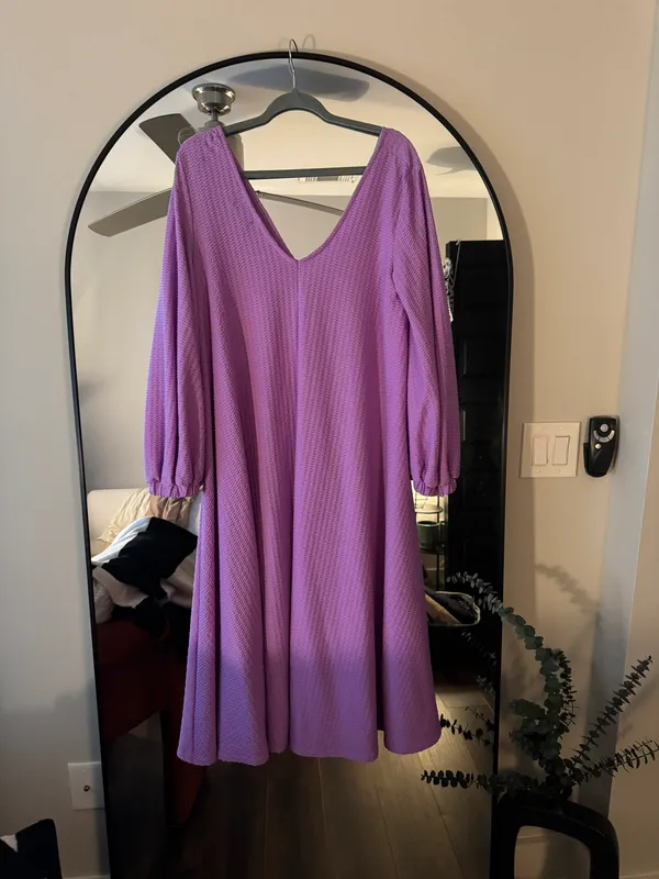ASOS Purple Textured Smock Dress - Image 5
