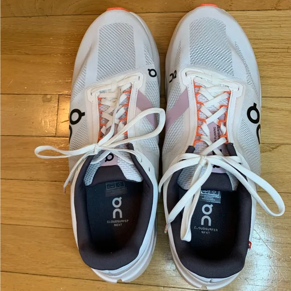 On Cloudsurfer Next Women's Sneakers in White / Flame - Size 12 - Image 9