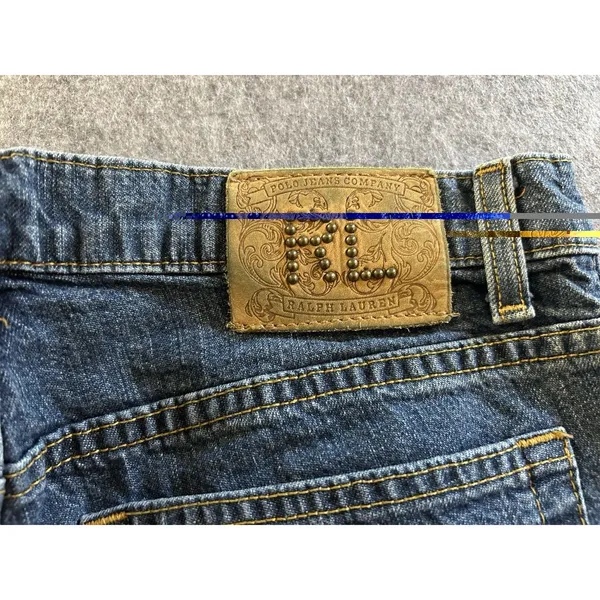 Vintage Ralph Lauren Kelly Cotton Denim Blue Jean 8 X 32 Studded RL Patch Y2K - Image 14