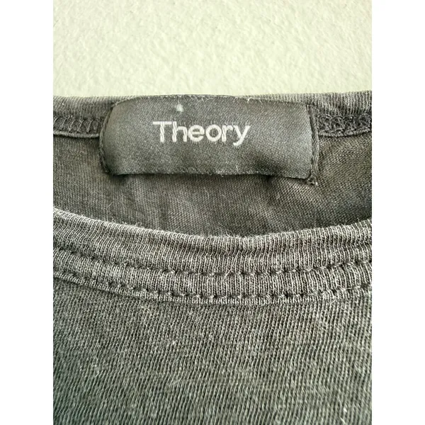Theory‎ Womens Black Short Sleeve Crew Neck Jersey Tee Shirt Size M 1043 - Image 3
