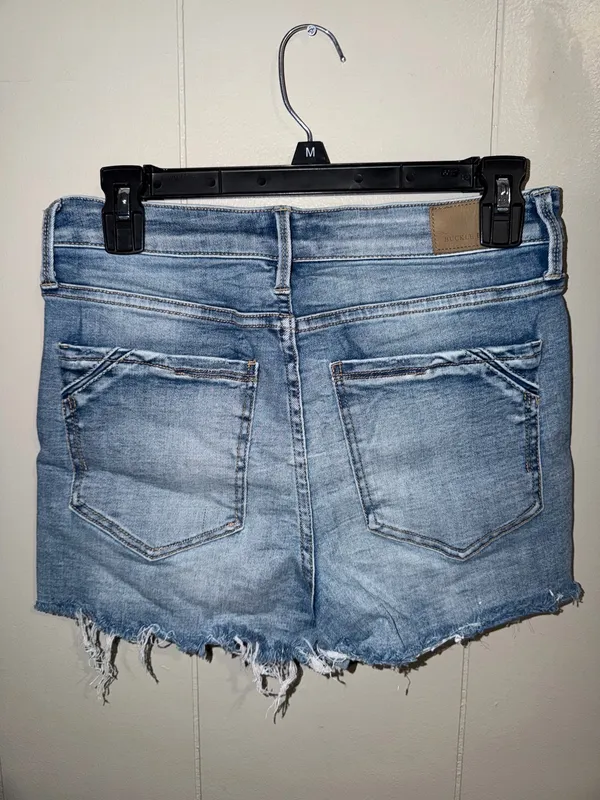 Buckle Black Denim Shorts - Image 2