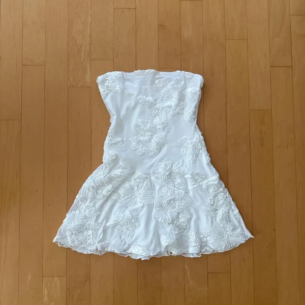 Princess Polly Meadows of Dreams strapless shimmery floral mini dress - Image 2