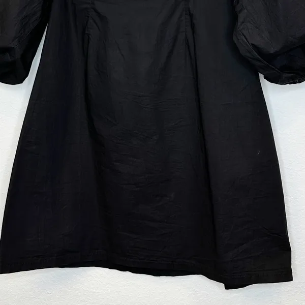 Tuckernuck Pomander Place Square Neck Chloe Mini Dress Black Puff Sleeves Small - Image 9