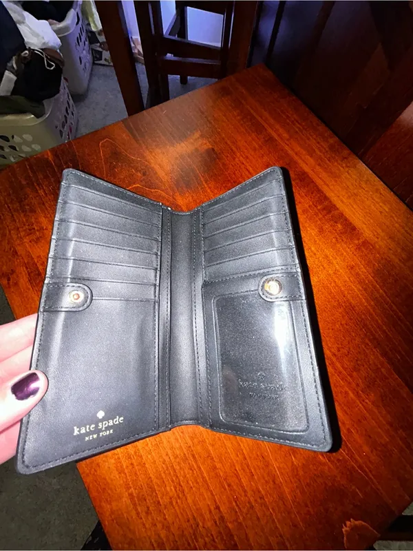 Kate Spade Black Leather Zip Wallet - Image 4