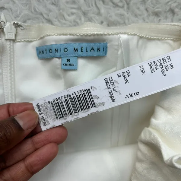 Antonio Melani White Sofia Strapless Midi Dress Size 8 - Image 12