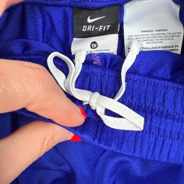 Nike 1X Dri Fit Cross Fit Drawstring Elastic Waist Purple Shorts Mesh White Trim - Image 4